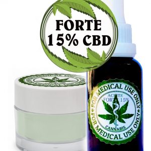 Aceite Cannabis 30ml Forte 15% CBD y Crema Calmante 50gr